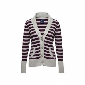 Y2k American Eagle Striped Gray/Purple Shawl Collar Cardigan Sweater Size M